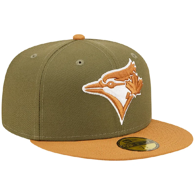 Sports Team Hat-New Era Toronto Blue Jays Two-Tone 59Fifty Fitted Hat- Olive/Tan