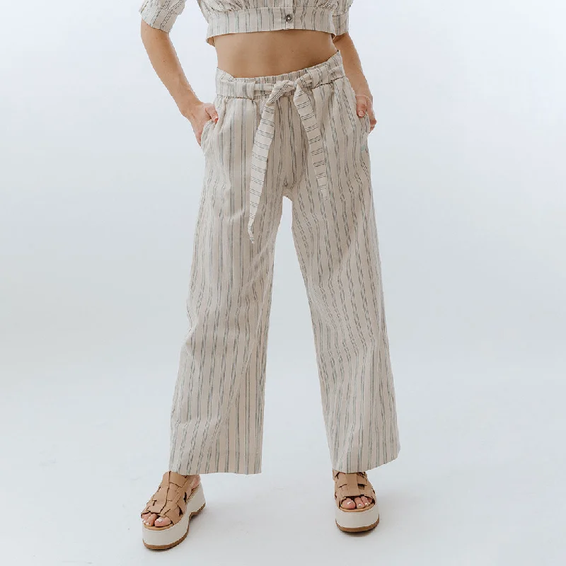 Modern Fit Pants-Belted Cabana Pants, High Seas