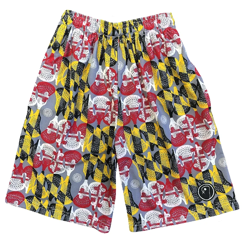 Hiking Shorts-Mens Maryland Flag Lacrosse Shorts