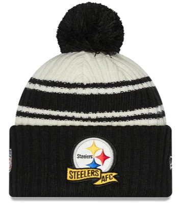 Team Logo Hat-New Era Pittsburgh Steelers Cold Weather Pom Knit