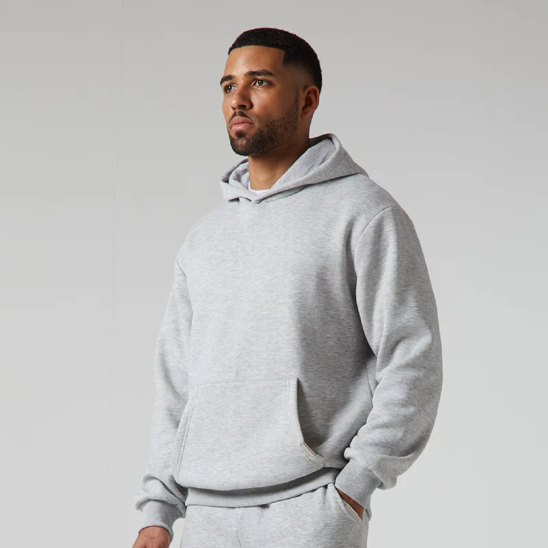 Motivational Graphic Hoodie-Relaxed Fit Hoodie | Grey Marl