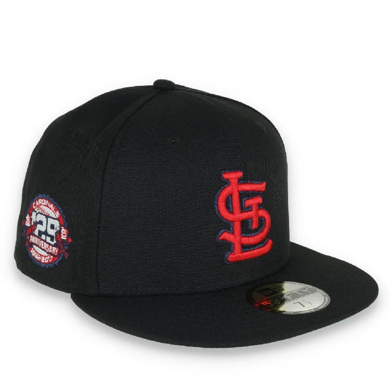 Cool Summer Hat-New Era St. Louis Cardinals Metallic Logo 129 Anniversary Side Patch 59FIFTY Fitted - Black