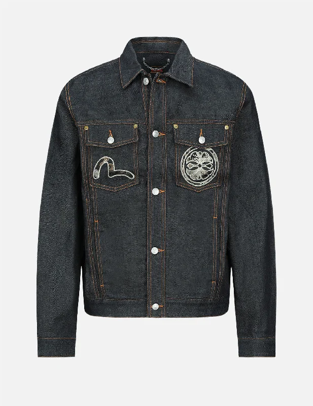 Customizable Jacket-Brocade Daicock Insert Denim Jacket