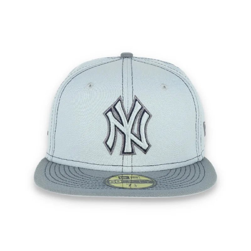 Adjustable Snapback Hat-New York Yankee Gray Pop 59FIFTY Fitted Hat- Gray