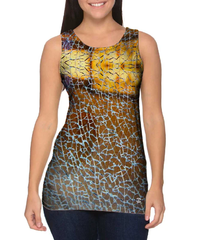 Trendy Sleeveless Top-Shattered Pieces Glass