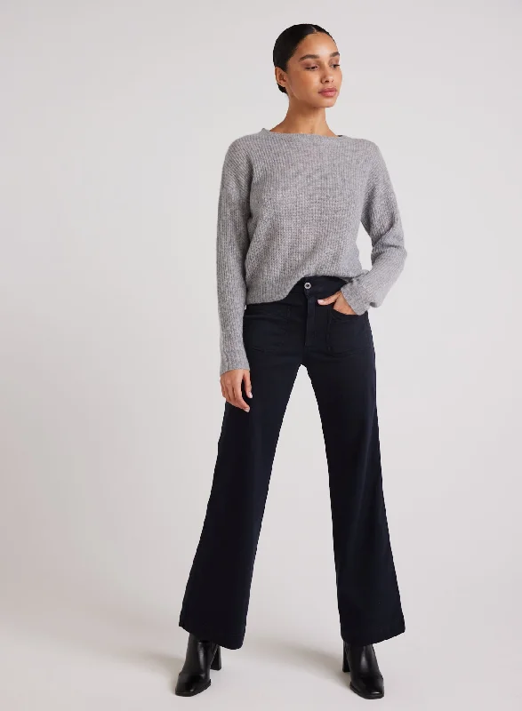 Wide-Legged Pants-Lola Two Pocket Wide Leg - Soft Black