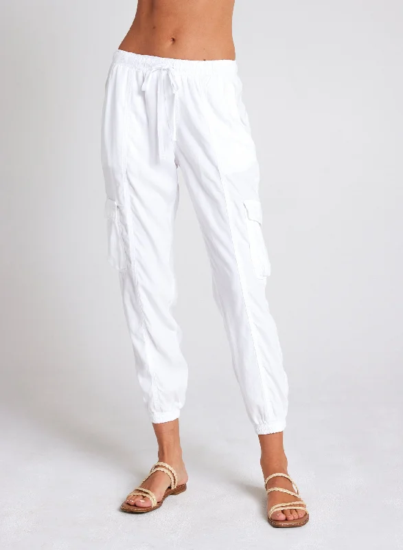 Versatile Pants-Cargo Track Pants - White