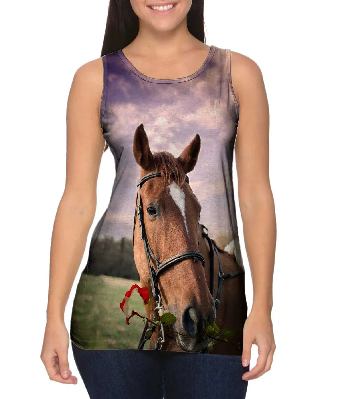 Sleeveless Fashion Top-Rose Horse