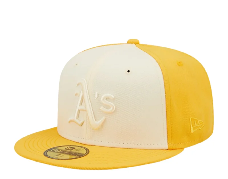 Urban Street Hat-NEW ERA OAKLAND ATHLETICS 2-TONE 59FIFTY FITTED HAT-YELLOW/CREAM