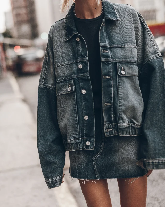 Trendy Winter Jacket-The Dark Blue Denim Jacket