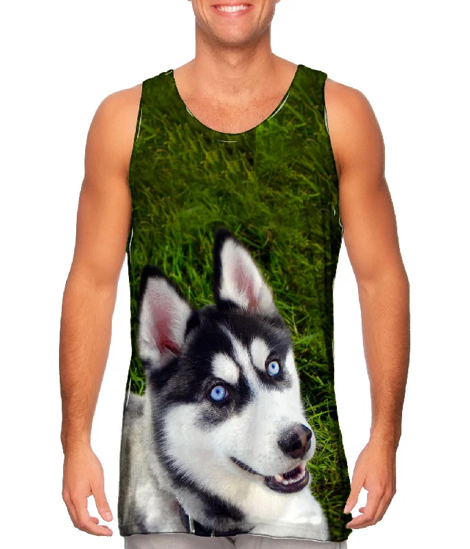 Graphic Tank-Smiling Husky