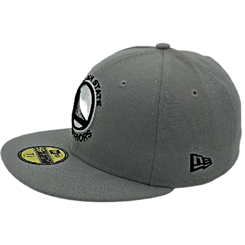 Custom Hat-GOLDEN STATE WARRIORS NEW ERA 59FIFTY HAT-GREY/WHITE