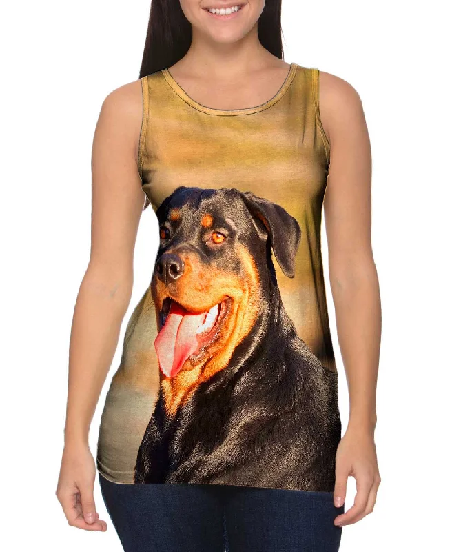 Comfortable Sleeveless-Rottweiler Smiling