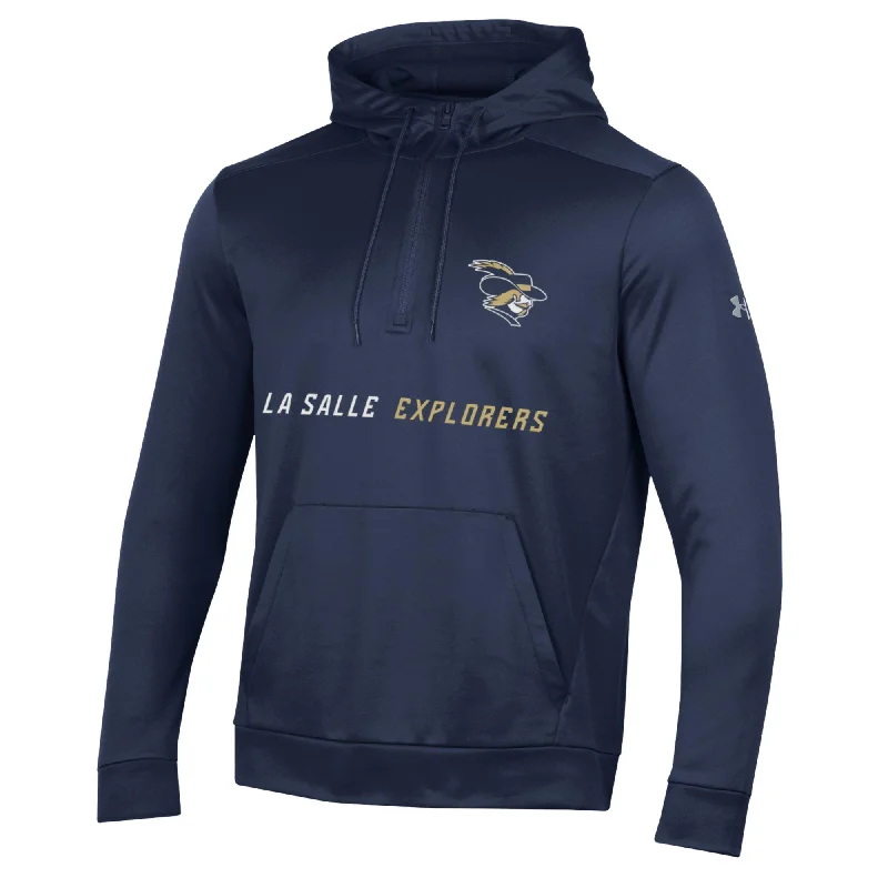 High Neck Hoodie-Under Armour 1/4 Hoodie Sweatshirt Navy