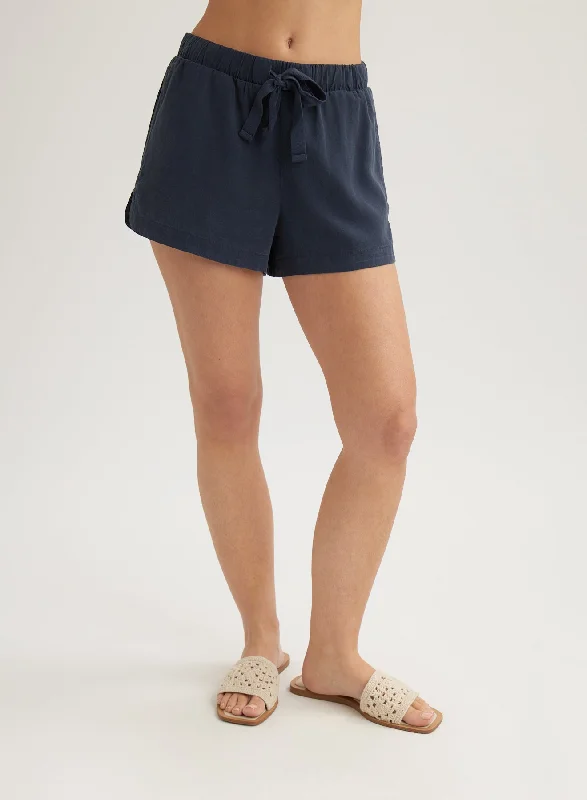 Straight Leg Pants-Flowy Dolphin Short - Endless Sea