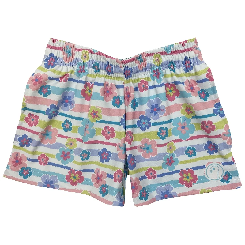 Skate Shorts-Girls Flower Lacrosse Shorts