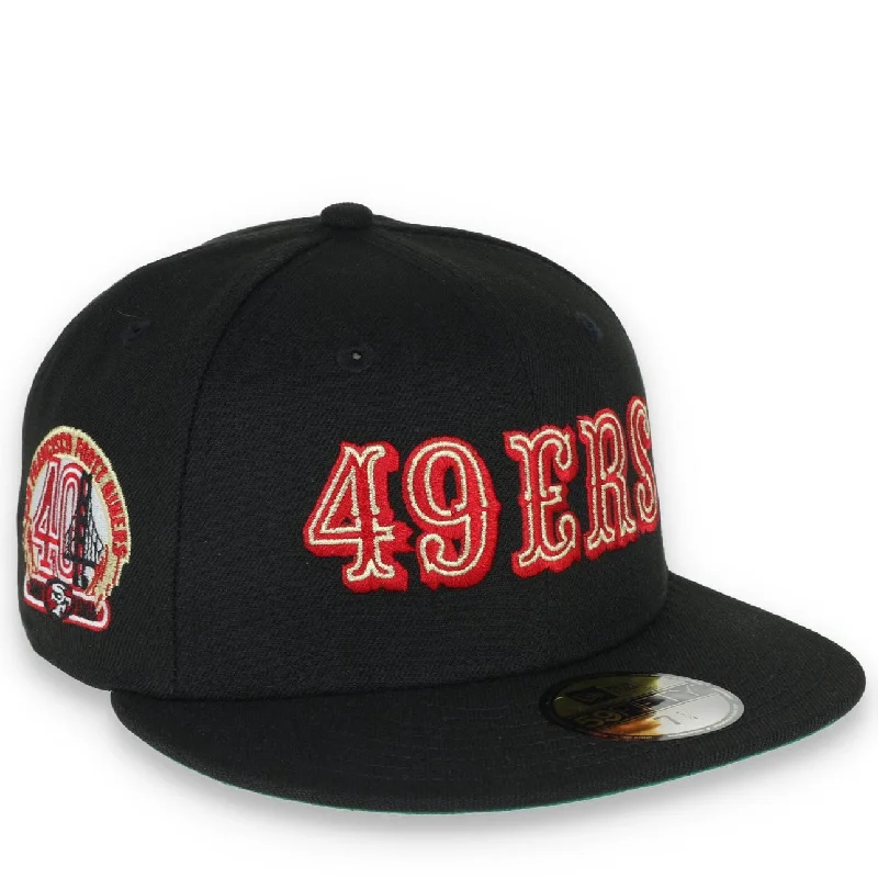 Padded Hat-NEW ERA SAN FRANCISCO 49ERS 40TH ANNIVERSARY SIDE PATCH SCRIPT 59FIFTY FITTED HAT