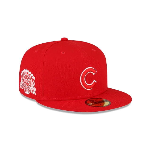 Stylish Knit Hat-NEW ERA CHICAGO CUBS ALL-STAR SIDE PATCH 59FIFTY FITTED HAT-SCARLET