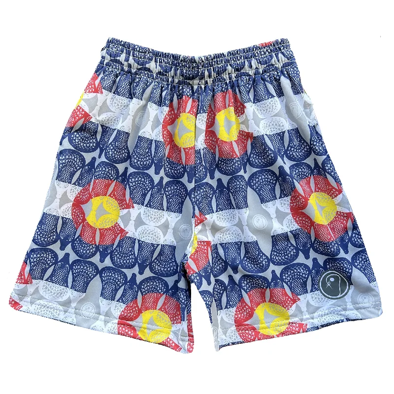 Premium Shorts-Boys Colorado Flag Lacrosse Shorts