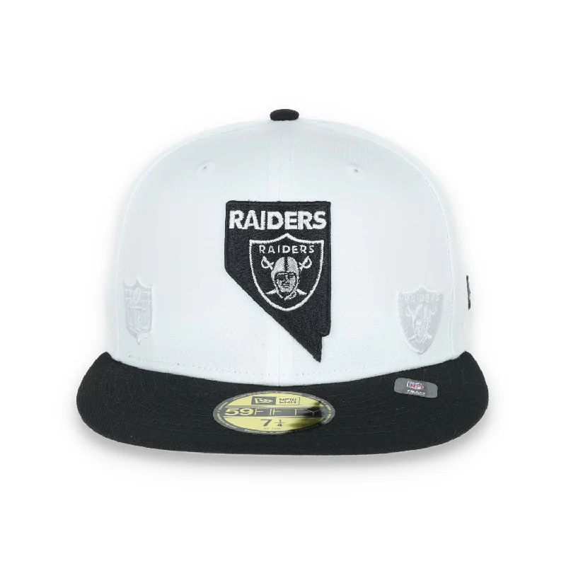 High-Performance Hat-New Era Las Vegas Raiders State E1 59FIFTY Fitted Hat-White/Black