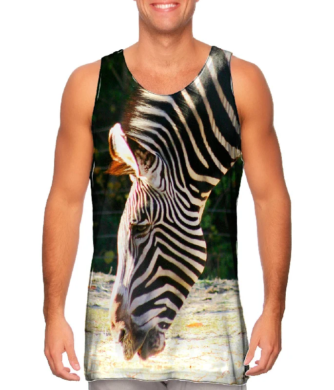 Athletic Fit Tank-Sipping Zebra