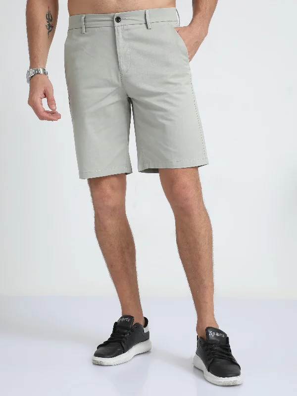 Hiking Shorts-Modern Twill Pistachio Green Shorts