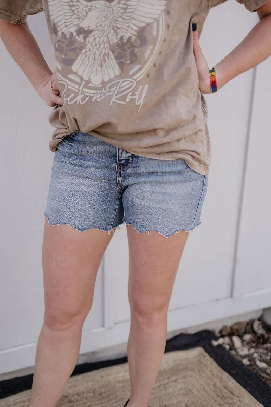 Stretchable Shorts-CALLIE PAISLEY BANDANA JEAN SHORTS