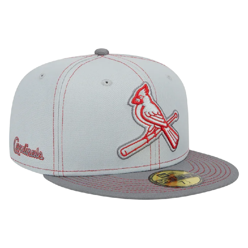 Travel-Friendly Hat-New Era St. Louis Cardinals Gray Pop 59Fifty Fitted Hat- Gray