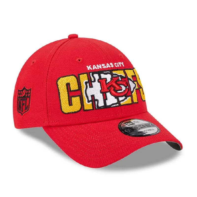 Sun Protection Hat-New Era Kansas City Chiefs 2023 NFL Draft 9FORTY Adjustable Hat - Red