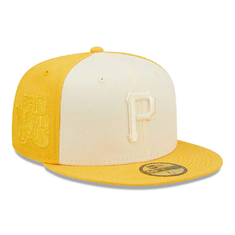 Warm Wool Hat-NEW ERA PITTSBURH PIRATES 2-TONE 59FIFTY FITTED HAT-YELLOW/CREAM