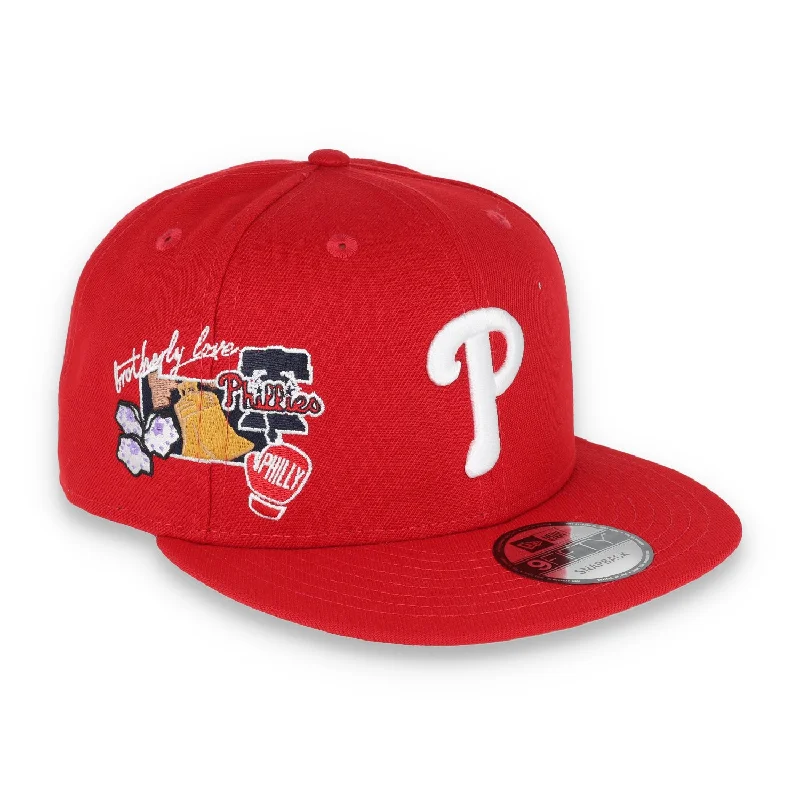 Camping Hat-New Era Philadelphia Phillies Icon E1 9Fifty Snapback Hat-Red