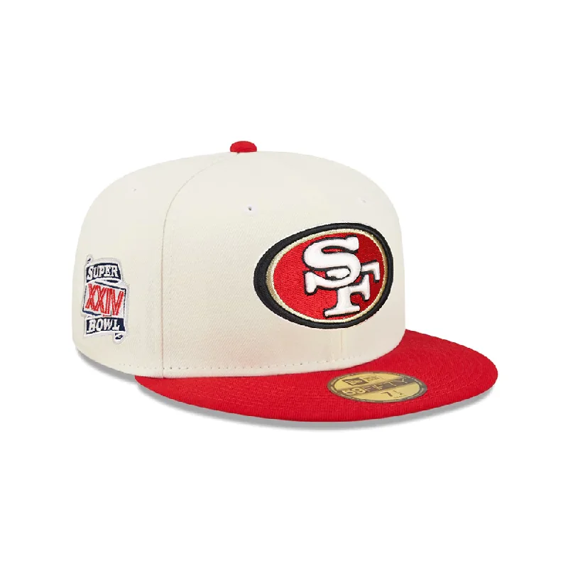 Hiking Hat-New Era San Francisco 49ERS Throwback White 59FIFTY Fitted