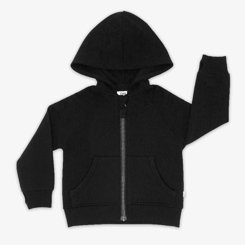 Printed Hoodie-Black Zip Hoodie