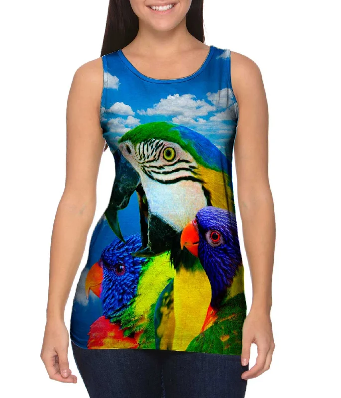 Sleeveless Workout Top-Soaring Bird Collage