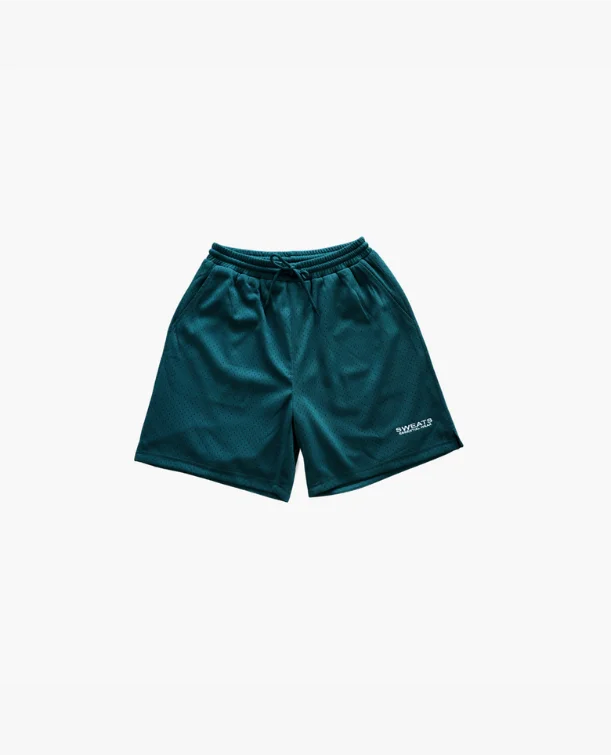 Athletic Fit Shorts-MESH SHORTS - GREEN