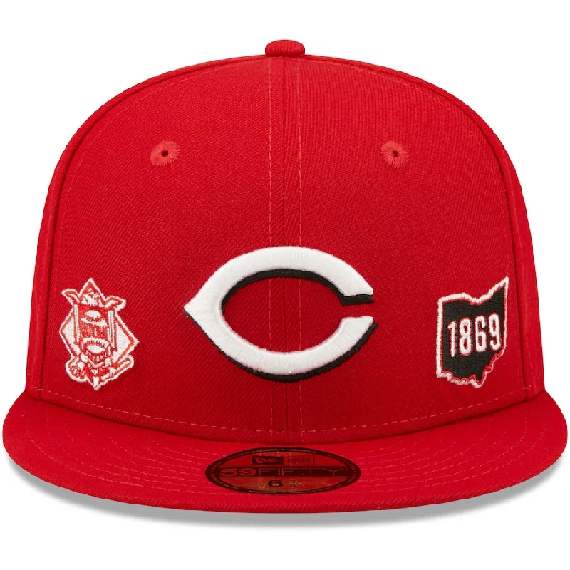 Casual Fit Hat-New Era Cincinnati Reds Identity 59FIFTY Fitted Hat - Red