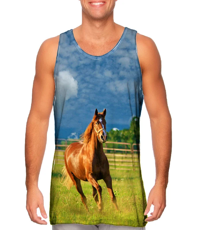 Classic Sleeveless-Running Golden Horse