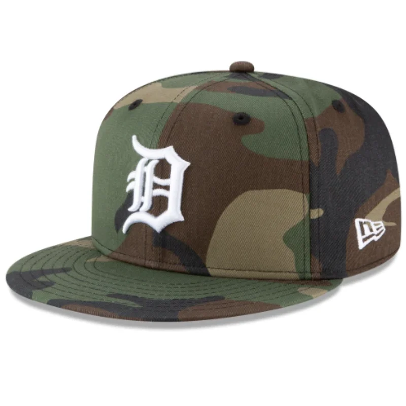 Hiking Outdoor Hat-DETROIT TIGERS NEW ERA BASIC SNAPBACK 9FIFTY-WOODLAND CAMO GREEN