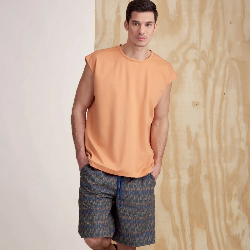 Slim Cut Shorts-Simplicity Men's Top and Shorts S9314