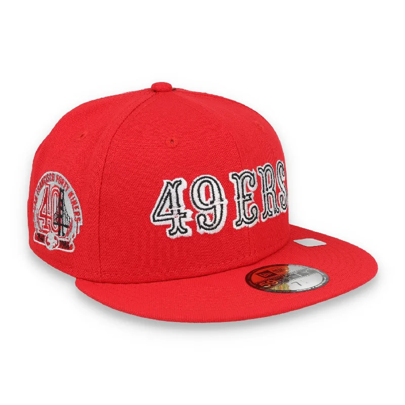 High-Performance Hat-NEW ERA SAN FRANCISCO 49ERS 40TH ANNIVERSARY SIDE PATCH SCRIPT 59FIFTY FITTED HAT-RED