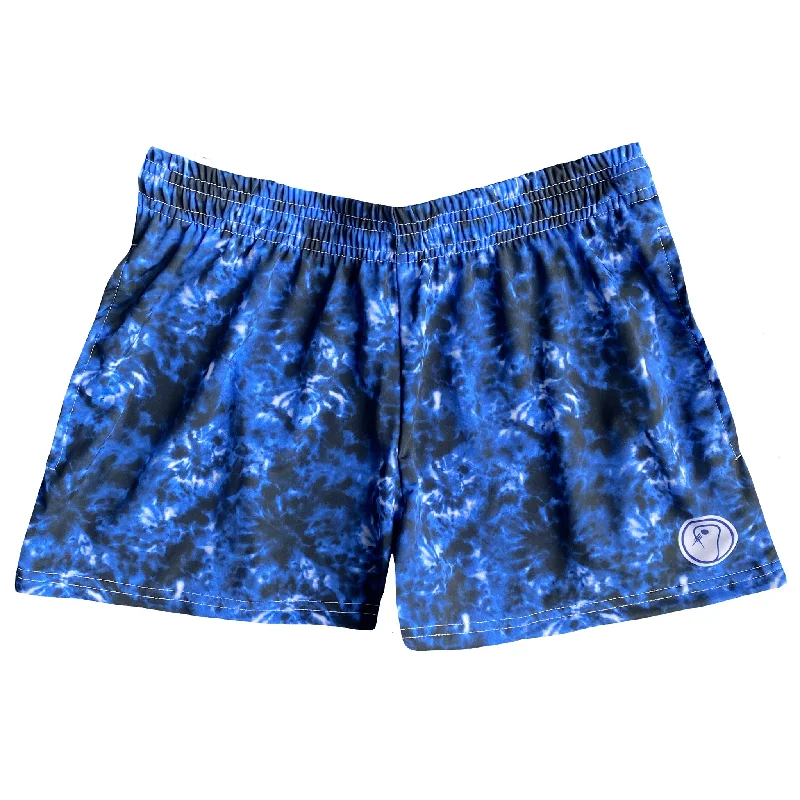 Bold Color Shorts-Womens Tie Dye Lacrosse Shorts - Navy