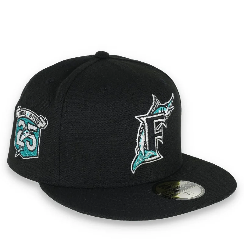 Urban Street Hat-New Era Florida Marlins 25 Years Metallic Logo Side Patch 59fifty Fitted-Black