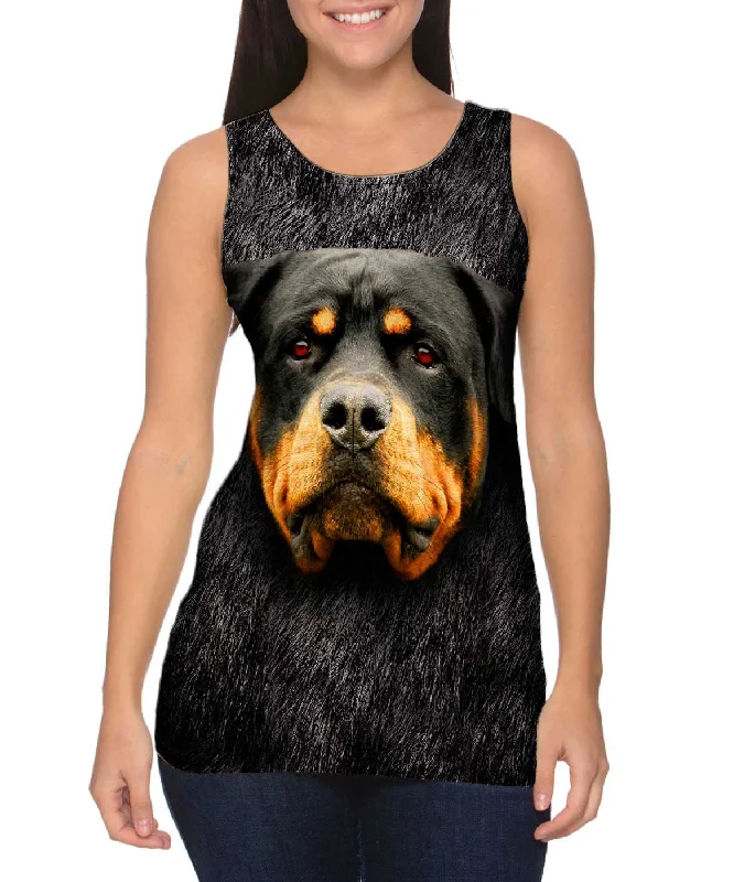 Simple Sleeveless Top-Rotweiler Face