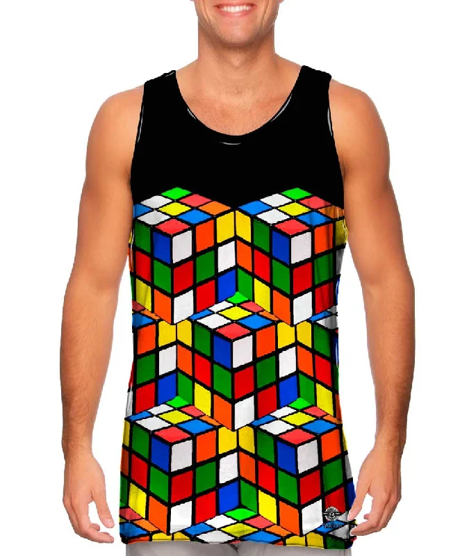 Sleeveless T-Shirt-Rubix Cube Madness