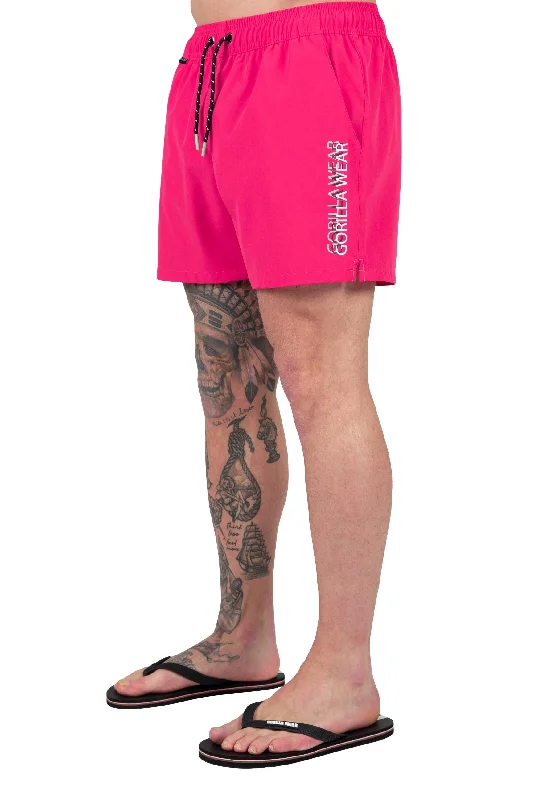 Button Fly Shorts-Sarasota Swim Shorts - Pink