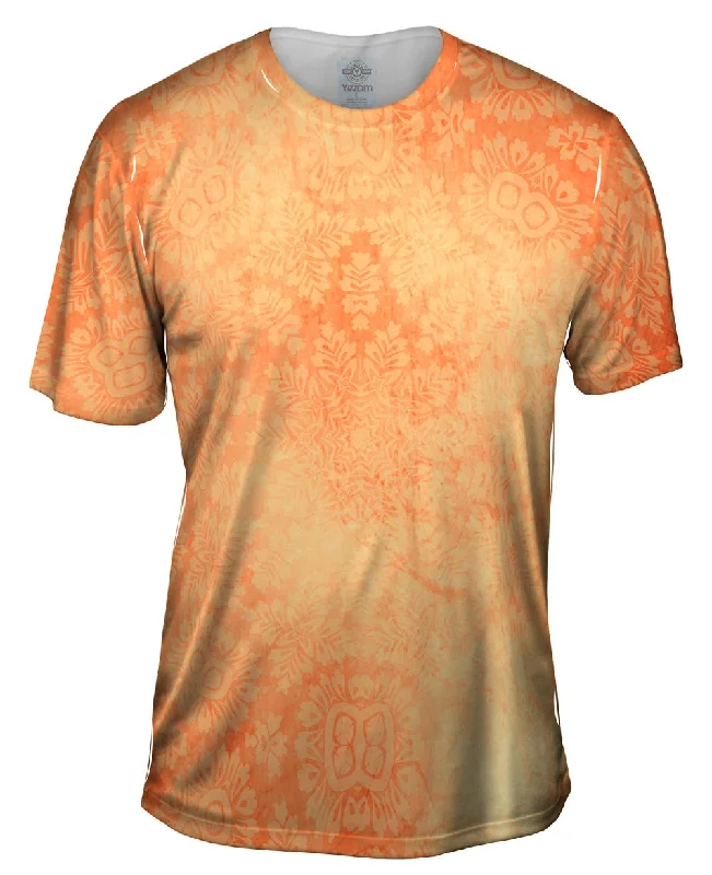 Trendy Print T-Shirt-Floral Goddess Orange