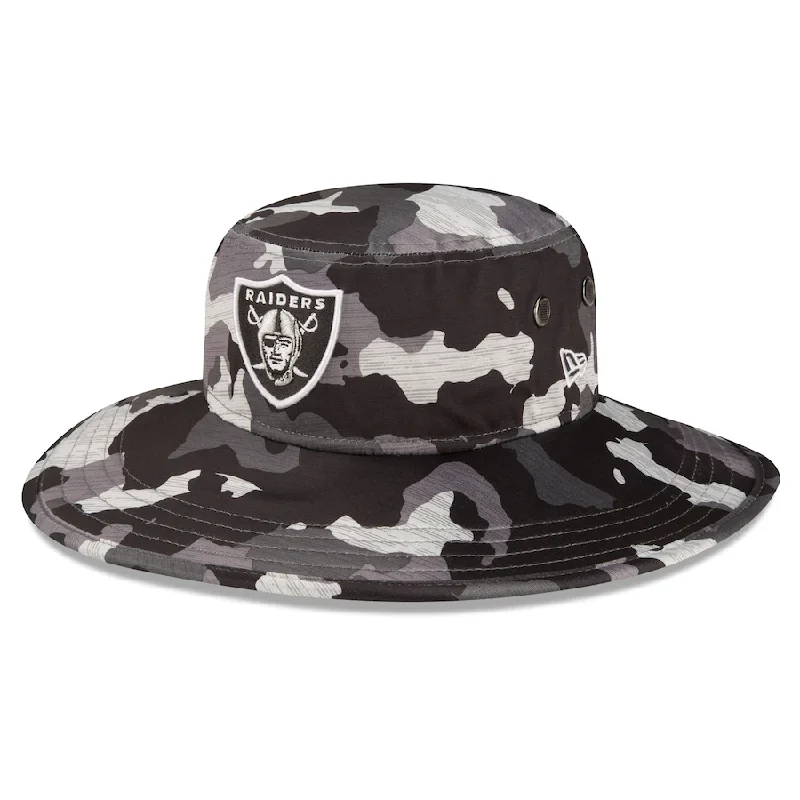 Minimalist Hat-Men's Las Vegas Raiders New Era Camo 2022 NFL Training Camp Official Panama Bucket Hat