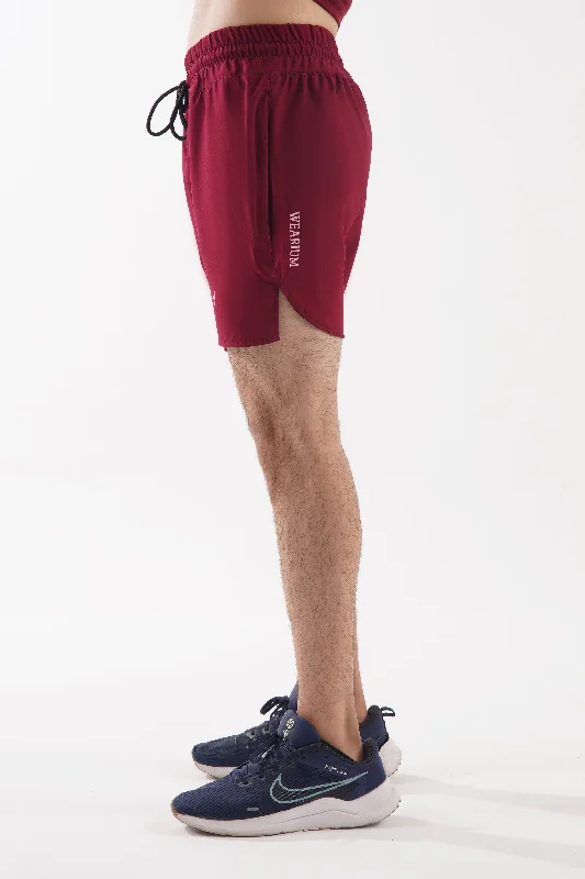 Light Fabric Shorts-SprintStyle Training Shorts - Maroon