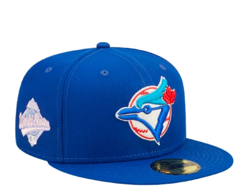 Protective Hat-New Era Toronto Blue Jays1992 World Series Patch Pop Sweat 59FIFTY Fitted Hat-