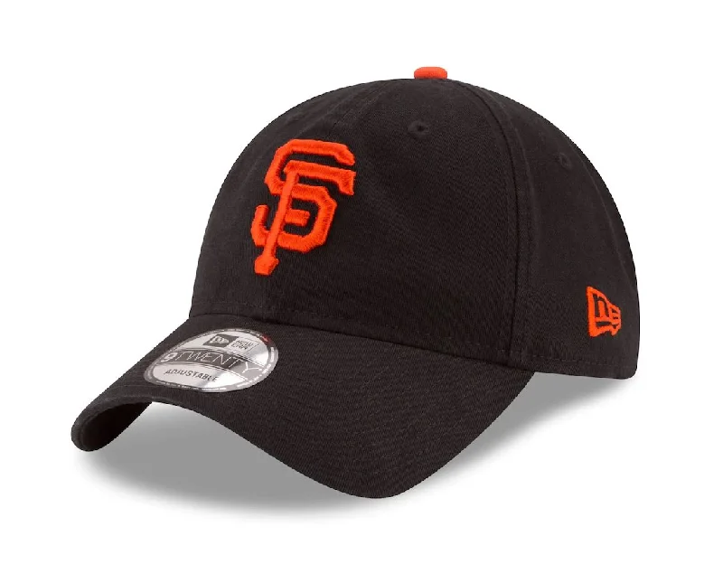 Snapback Hat-New Era Youth San Francisco Giants New Era Black Core Classic Replica 9TWENTY Adjustable Hat